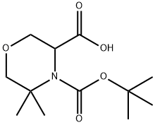 5,5-Dimethyl-morpholine-3,4-dicarboxylic acid 4-tert-butyl ester 结构式
