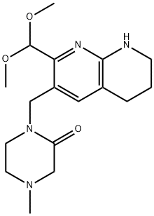 1-[[2-（二甲氧基甲基）-5,6,7,8-四氢-1,8-二氮杂萘-3-基]甲基]-4-甲基-2-哌嗪酮 结构式