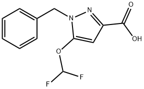 1-Benzyl-5-difluoromethoxy-1H-pyrazole-3-carboxylic acid 结构式