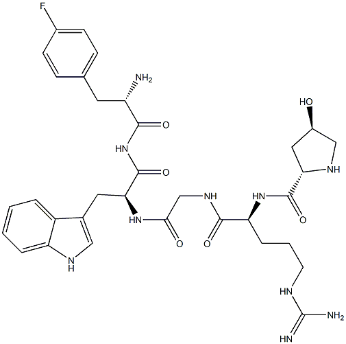 L-Tryptophanamide,4-fluoro-L-phenylalanyl-(4R)-4-hydroxy-L-prolyl-L-arginylglycyl- 结构式