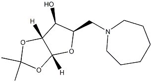 (3aR,5R,6S,6aR)-5-[(azepan-1-yl)methyl]-2,2-dimethyl-tetrahydro-2H-furo[2,3-d][1,3]dioxol-6-ol 结构式