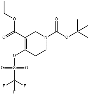 1-叔-丁基 3-乙基 4-(((三氟甲基)磺酰)氧代)-5,6-二氢吡啶-1,3(2H)-二甲酸基酯 结构式