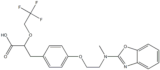 3-(4-(2-(苯并[D]噁唑-2-基(甲基)氨基)乙氧基)苯基)-2-(2,2,2-三氟乙氧基)丙酸 结构式