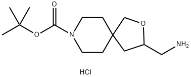 tert-butyl 3-(aminomethyl)-2-oxa-8-azaspiro[4.5]decane-8-carboxylate hydrochloride 结构式