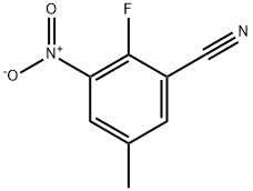 2-氟-5-甲基-3-硝基苯腈 结构式