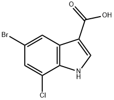 5-bromo-7-chloro-1H-indole-3-carboxylic acid 结构式