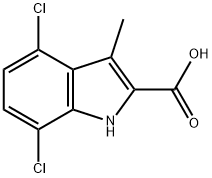 4,7-dichloro-3-methyl-1H-indole-2-carboxylic acid 结构式