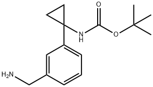 tert-butyl (1-(3-(aminomethyl)phenyl)cyclopropyl)carbamate 结构式