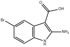 2-氨基-5-溴-1H-吲哚-3-羧酸 结构式
