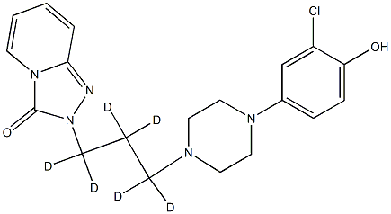 2-[3-[4-(3-chloro-4-hydroxyphenyl)piperazin-1-yl]-1,1,2,2,3,3-hexadeuteriopropyl]-[1,2,4]triazolo[4,3-a]pyridin-3-one 结构式