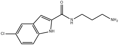 N-(3-氨基丙基)-5-氯-1H-吲哚-2-甲酰胺 结构式