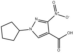 1-环戊基-3-硝基-1H-吡唑-4-羧酸 结构式
