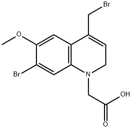 (7-Bromo-4-bromomethyl-6-methoxy-2H-quinolin-1-yl)-acetic acid 结构式