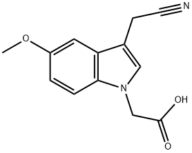 (3-Cyanomethyl-5-methoxy-indol-1-yl)-acetic acid 结构式