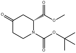 (R)-1-Boc-4-哌啶酮-2-甲酸甲酯 结构式