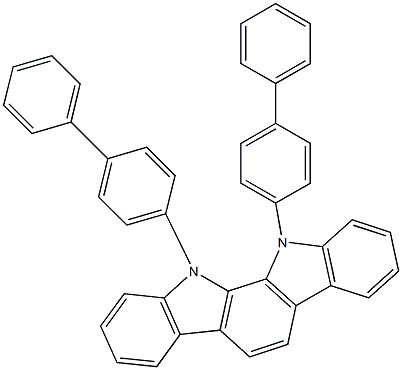 11,12-Di([1,1'-biphenyl]-4-yl)-11,12-dihydroindolo[2,3-a]carbazole 结构式