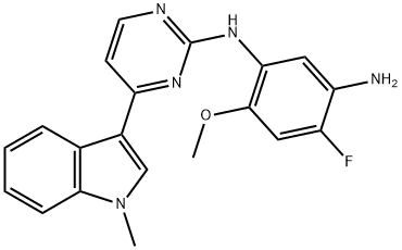 1,3-Benzenediamine, 4-fluoro-6-methoxy-N1-[4-(1-methyl-1H-indol-3-yl)-2-pyrimidinyl]- 结构式