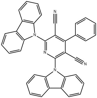 2,6-二(9H-咔唑-9-基)-4-苯基吡啶-3,5-二甲腈 结构式