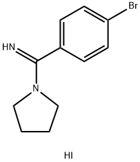 1-(4-溴苯甲酰亚胺酰)吡咯烷氢碘酸盐 结构式