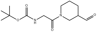 tert-Butyl 2-(3-formylpiperidin-1-yl)-2-oxoethylcarbamate 结构式