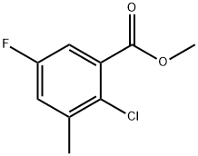 2-氯-5-氟-3-甲基苯甲酸甲酯 结构式
