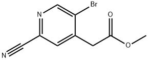 5-溴-2-氰基吡啶-4-乙酸甲酯 结构式