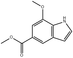7-甲氧基吲哚-5-甲酸甲酯 结构式