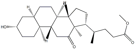 methyl (4R)-4-[(3S,5R,8R,9S,10S,13R,14S,17R)-3-hydroxy-10,13-dimethyl-12-oxo-1,2,3,4,5,6,7,8,9,11,14,15,16,17-tetradecahydrocyclopenta[a]phenanthren-17-yl]pentanoate 结构式