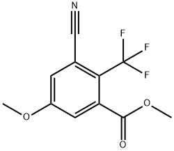 3-Cyano-5-methoxy-2-trifluoromethyl-benzoic acid methyl ester 结构式