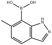 (6-甲基-1H-吲唑-7-基)硼酸 结构式