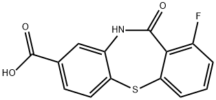 1-fluoro-11-oxo-10,11-dihydrodibenzo[b,f][1,4]thiazepine-8-carboxylic acid 结构式