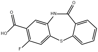 2-氟-6-羰基-5H-苯并[B][1,4]苯并硫氮杂卓-3-羧酸 结构式