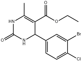 Ethyl 4-(3-bromo-4-chlorophenyl)-6-methyl-2-oxo-1,2,3,4-tetrahydropyrimidine-5-carboxylate 结构式