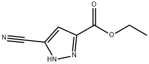 5-氰基-1H-吡唑-3-羧酸乙酯 结构式