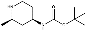 (2R,4R)-2-甲基哌啶-4-基氨基甲酸叔丁酯 结构式