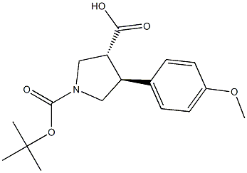 (3R,4S)-1-BOC-4-(4-METHOXYPHENYL)PYRROLIDINE-3-CARBOXYLIC ACID 结构式