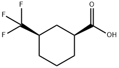 (1S,3R)-3-(三氟甲基)环己烷-1-羧酸 结构式