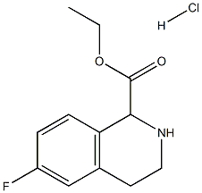 6-氟-1,2,3,4-四氢异喹啉-1-羧酸乙酯盐酸盐 结构式