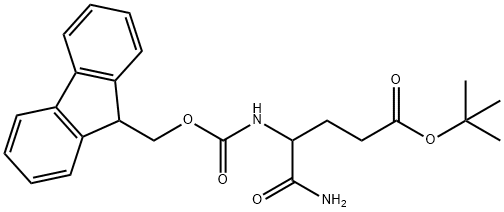 4-(((9H-芴-9-基)甲氧基)羰基)氨基)-5-氨基-5-氧戊酸叔丁酯 结构式