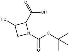 1-[(TERT-BUTOXY)CARBONYL]-3-HYDROXYAZETIDINE-2-CARBOXYLIC ACID 结构式
