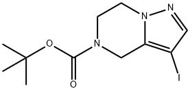 3-碘-6,7-二氢吡唑并[1,5-A]吡嗪-5(4H)-羧酸叔丁酯 结构式