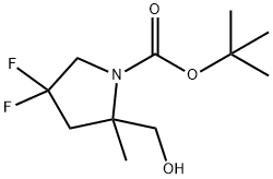 4,4-二氟-2-(羟甲基)-2-甲基吡咯烷-1-羧酸叔丁酯 结构式