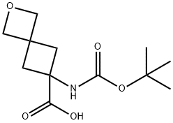 6-((叔丁氧基羰基)氨基)-2-氧杂螺[3.3]庚烷-6-羧酸 结构式