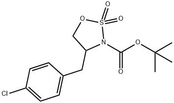 tert-butyl 4-(4-chlorobenzyl)-1,2,3-oxathiazolidine-3-carboxylate 2,2-dioxide 结构式