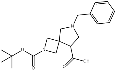 6-苯甲基-2-(叔-丁氧羰基)-2,6-二氮杂螺[3.4]辛烷-8-羧酸 结构式