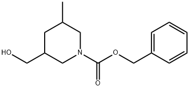 苯甲基 3-(羟甲基)-5-甲基哌啶-1-甲酸基酯 结构式