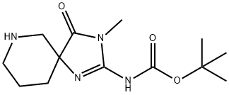 (3-甲基-4-氧代-1,3,7-三氮杂螺[4.5]癸-1-烯-2-基)氨基甲酸叔丁酯 结构式