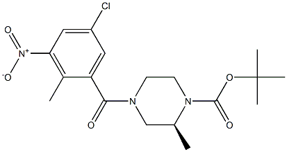 tert-butyl (S)-4-(5-chloro-2-methyl-3-nitrobenzoyl)-2-methylpiperazine-1-carboxylate 结构式