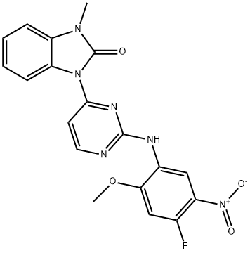1-(2-((4-氟-2-甲氧基-5-硝基苯基)氨基)嘧啶-4-基)-3-甲基-1,3-二氢-2H-苯并[D]咪唑-2酮 结构式
