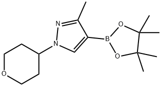 (3-METHYL-1-(TETRAHYDRO-2H-PYRAN-4-YL)-1H-PYRAZOL-4-YL)BORONIC ACID PINACOL ESTER 结构式